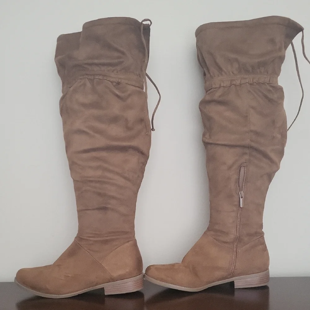 Lane Bryant Tall Slouch Over-the-Knee Boots in Brown